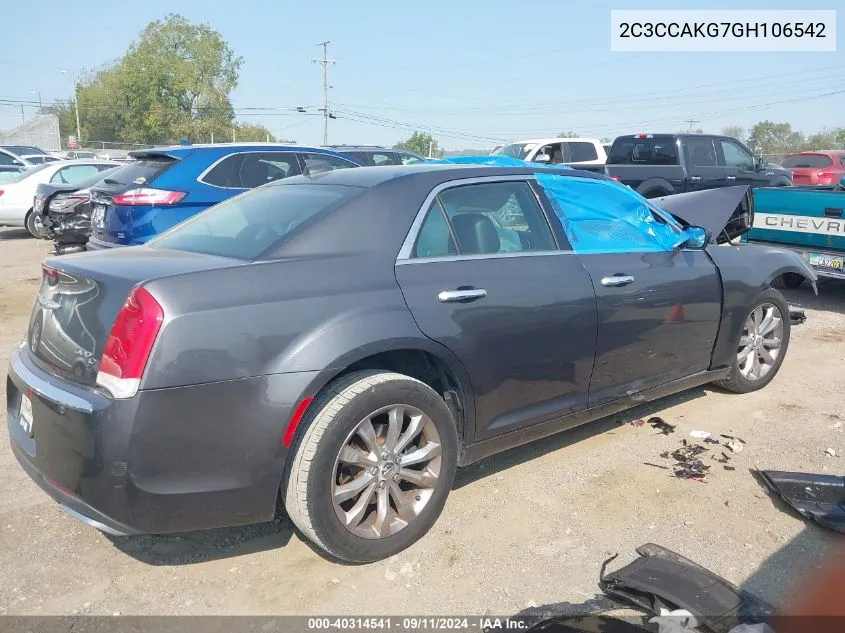 2C3CCAKG7GH106542 2016 Chrysler 300C