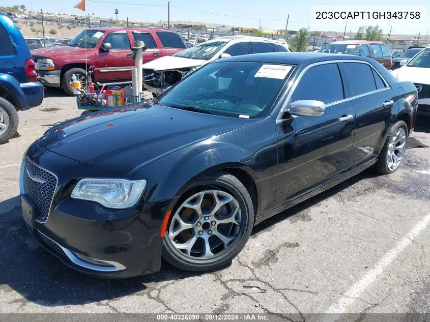 2016 Chrysler 300C Platinum VIN: 2C3CCAPT1GH343758 Lot: 40326090