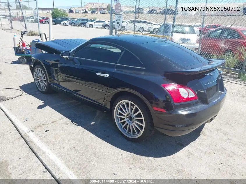 2005 Chrysler Crossfire Srt-6 VIN: 1C3AN79NX5X050792 Lot: 40114400