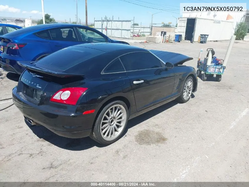 2005 Chrysler Crossfire Srt-6 VIN: 1C3AN79NX5X050792 Lot: 40114400