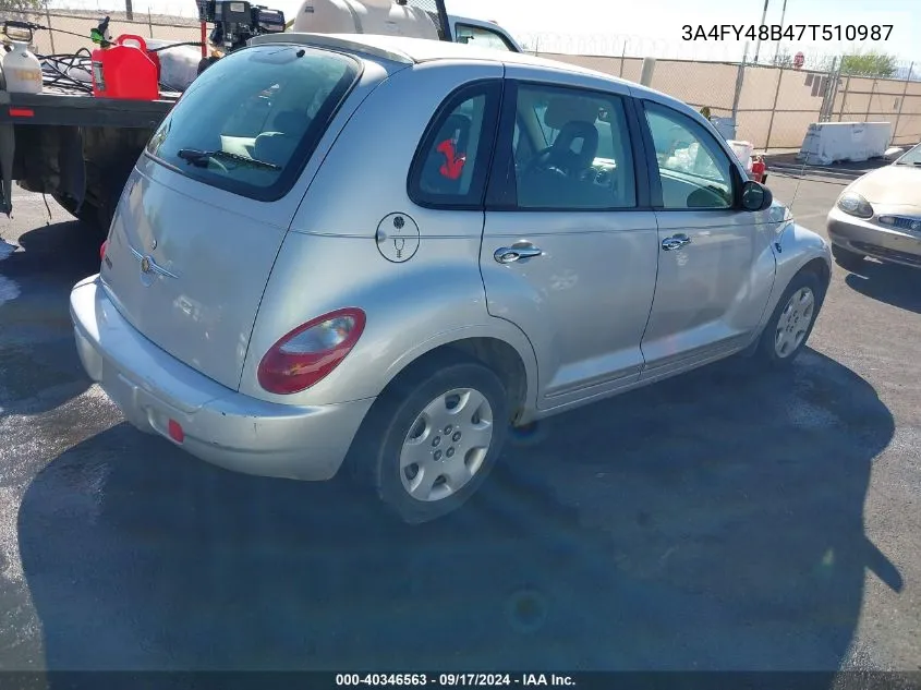 2007 Chrysler Pt Cruiser VIN: 3A4FY48B47T510987 Lot: 40346563