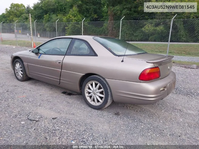 1998 Chrysler Sebring Lxi VIN: 4C3AU52N9WE081545 Lot: 39856788