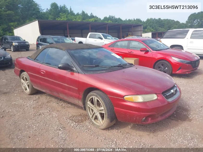 1998 Chrysler Sebring Jxi VIN: 3C3EL55H5WT213096 Lot: 39870368