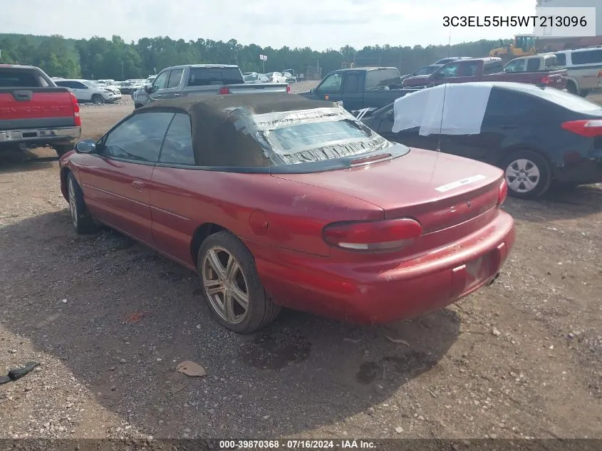 1998 Chrysler Sebring Jxi VIN: 3C3EL55H5WT213096 Lot: 39870368