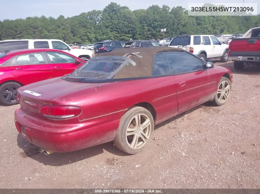 1998 Chrysler Sebring Jxi VIN: 3C3EL55H5WT213096 Lot: 39870368