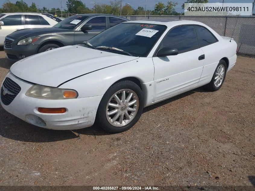 1998 Chrysler Sebring Lxi VIN: 4C3AU52N6WE098111 Lot: 40285827