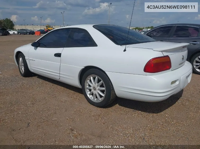 1998 Chrysler Sebring Lxi VIN: 4C3AU52N6WE098111 Lot: 40285827