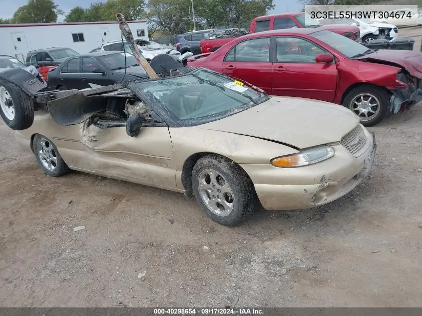 1998 Chrysler Sebring Jxi VIN: 3C3EL55H3WT304674 Lot: 40298654