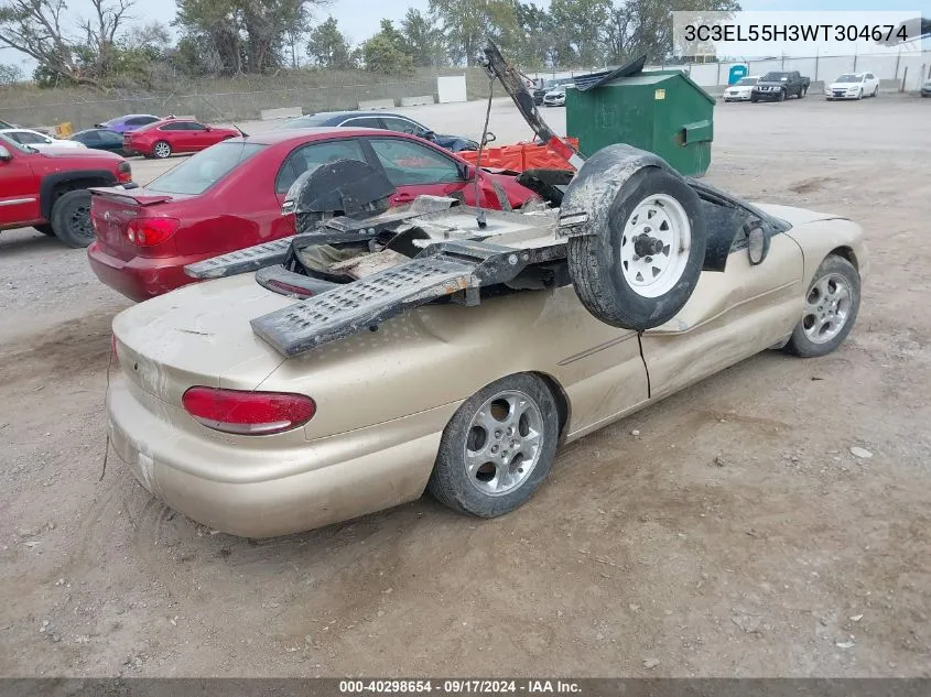 1998 Chrysler Sebring Jxi VIN: 3C3EL55H3WT304674 Lot: 40298654