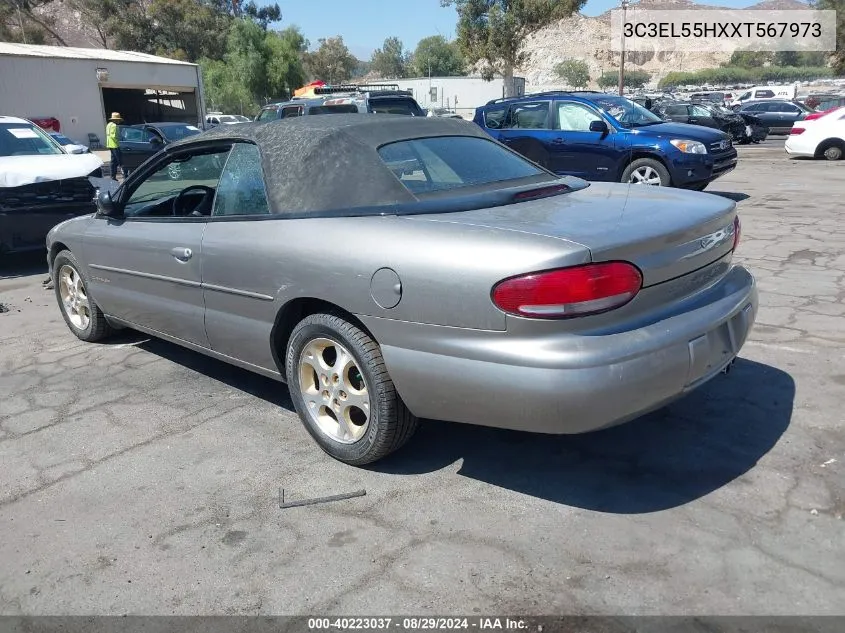 1999 Chrysler Sebring Jxi VIN: 3C3EL55HXXT567973 Lot: 40223037