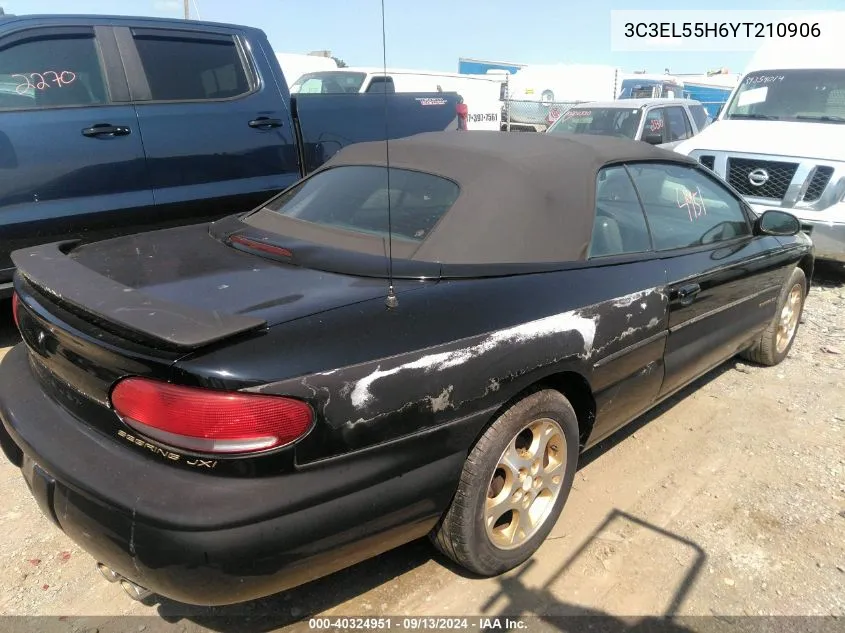 2000 Chrysler Sebring Jxi VIN: 3C3EL55H6YT210906 Lot: 40324951