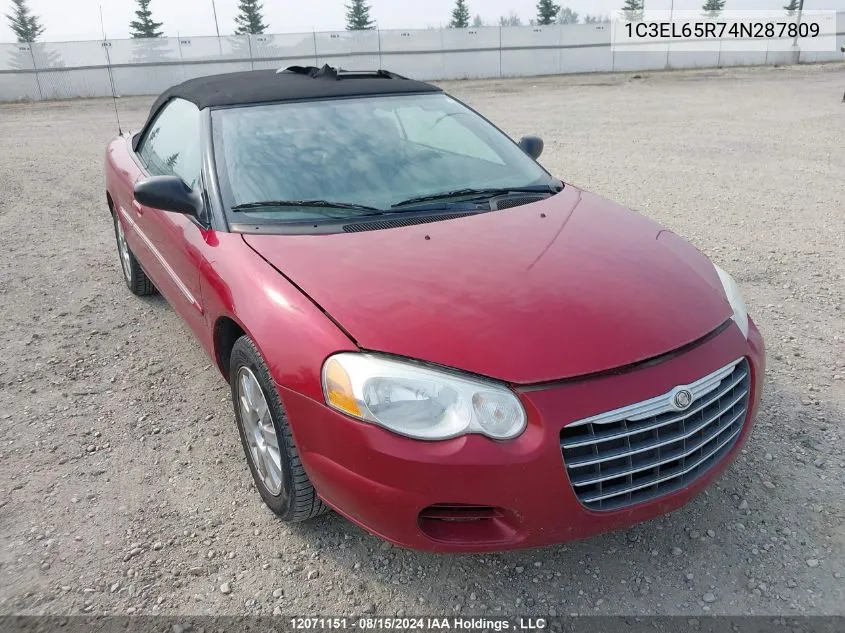 2004 Chrysler Sebring Limited VIN: 1C3EL65R74N287809 Lot: 12071151