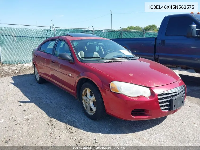 2005 Chrysler Sebring VIN: 1C3EL46X45N563575 Lot: 40259921