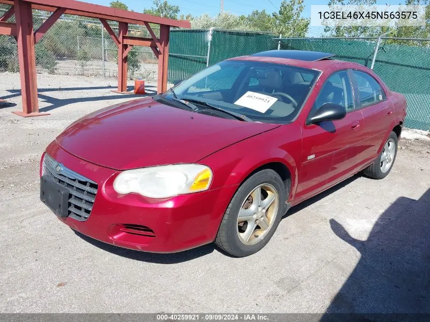 2005 Chrysler Sebring VIN: 1C3EL46X45N563575 Lot: 40259921