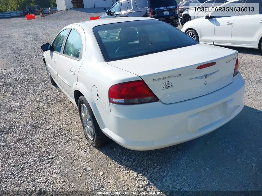 2005 Chrysler Sebring Limited VIN: 1C3EL66R35N636013 Lot: 40298808