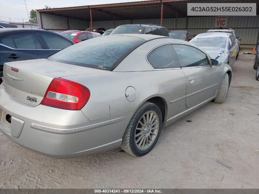 2005 Chrysler Sebring Limited VIN: 4C3AG52H55E026302 Lot: 40314241