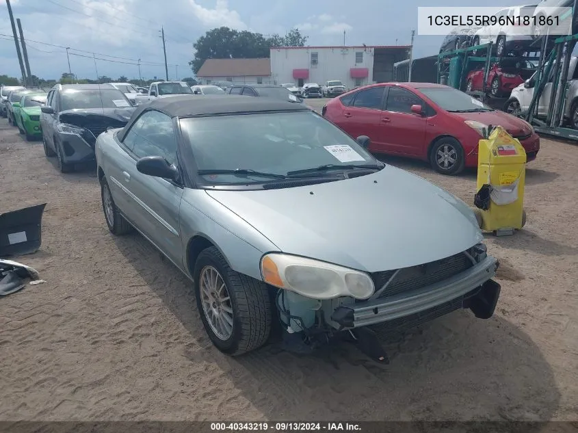 2006 Chrysler Sebring Touring VIN: 1C3EL55R96N181861 Lot: 40343219