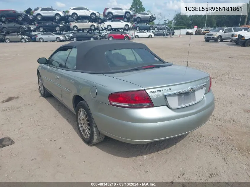 2006 Chrysler Sebring Touring VIN: 1C3EL55R96N181861 Lot: 40343219