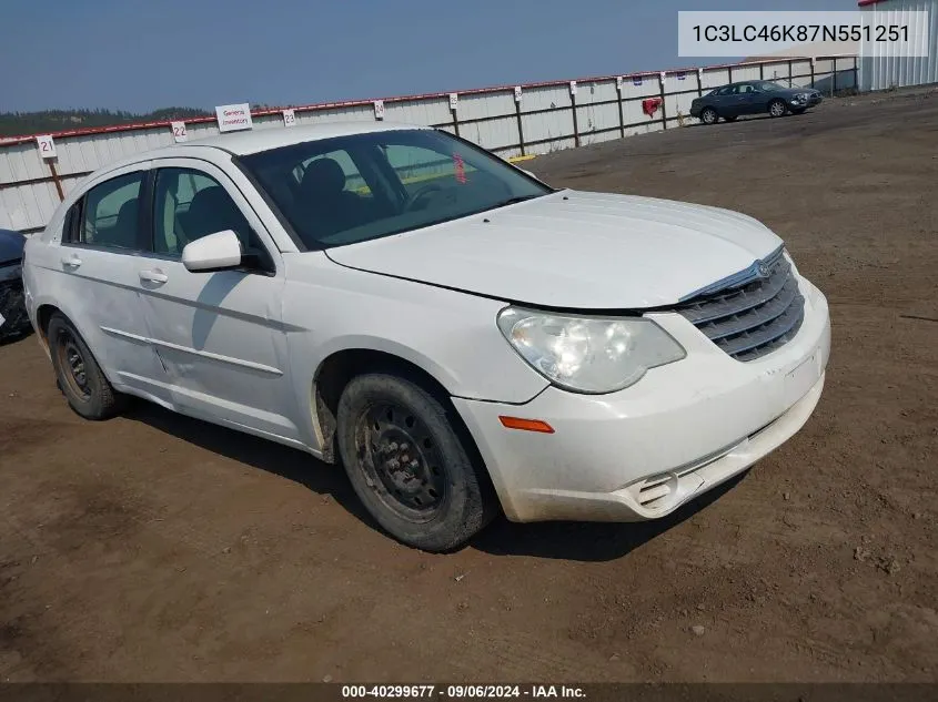 2007 Chrysler Sebring VIN: 1C3LC46K87N551251 Lot: 40299677