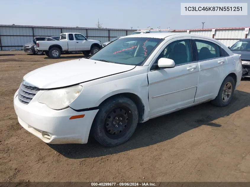 2007 Chrysler Sebring VIN: 1C3LC46K87N551251 Lot: 40299677