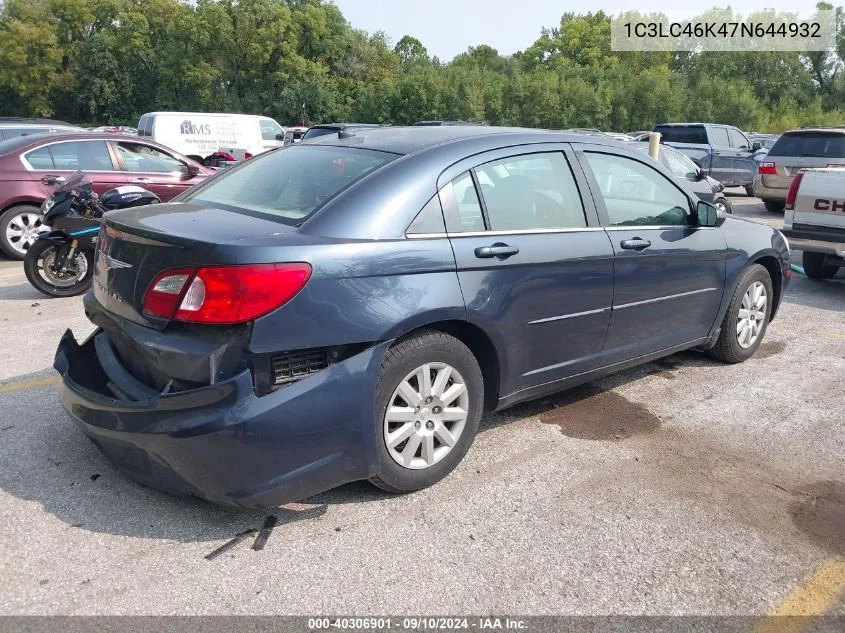 2007 Chrysler Sebring VIN: 1C3LC46K47N644932 Lot: 40306901