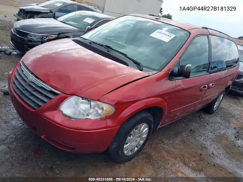 2007 Chrysler Town & Country Lx VIN: 1A4GP44R27B181329 Lot: 40331688