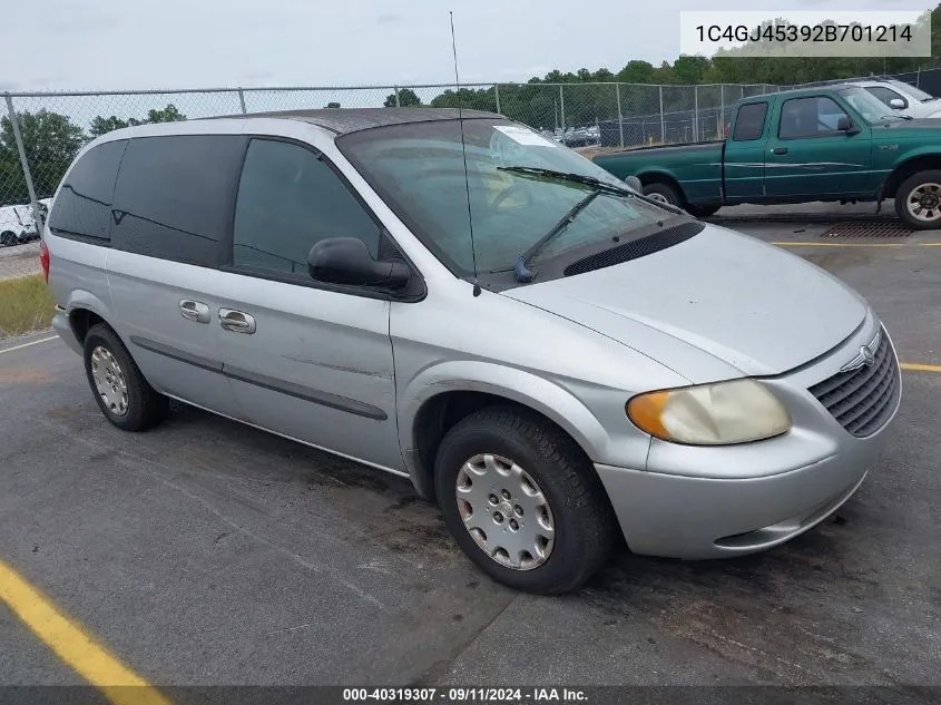 2002 Chrysler Voyager Lx VIN: 1C4GJ45392B701214 Lot: 40319307