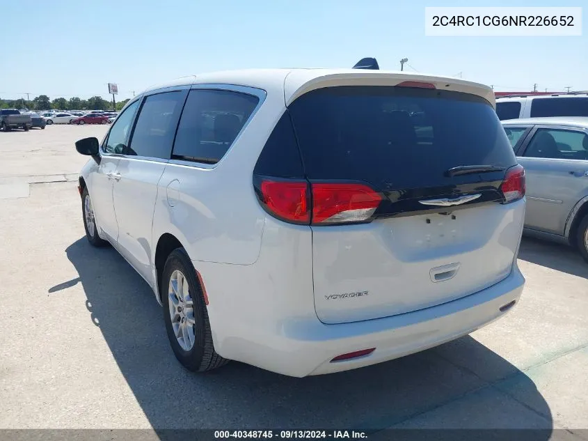 2022 Chrysler Voyager Lx VIN: 2C4RC1CG6NR226652 Lot: 40348745