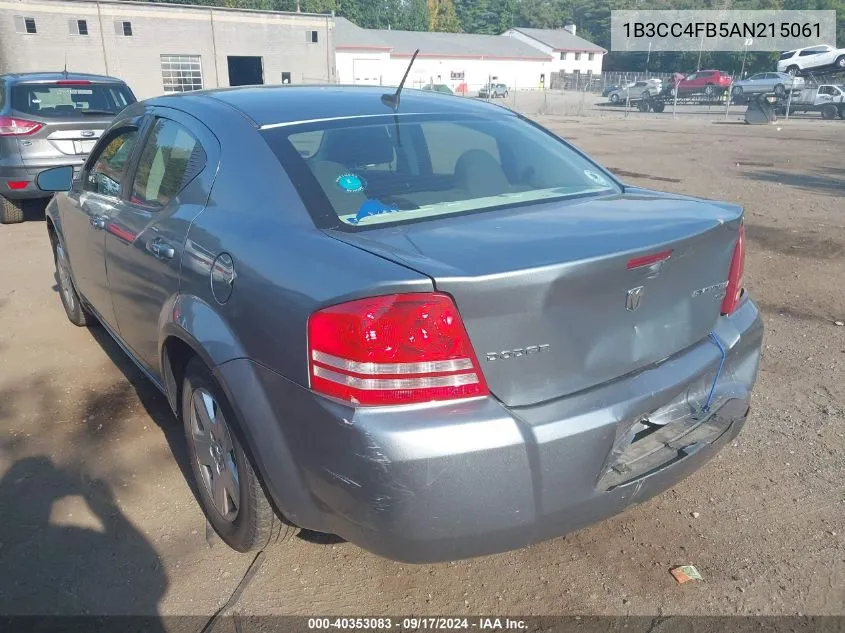 2010 Dodge Avenger Sxt VIN: 1B3CC4FB5AN215061 Lot: 40353083