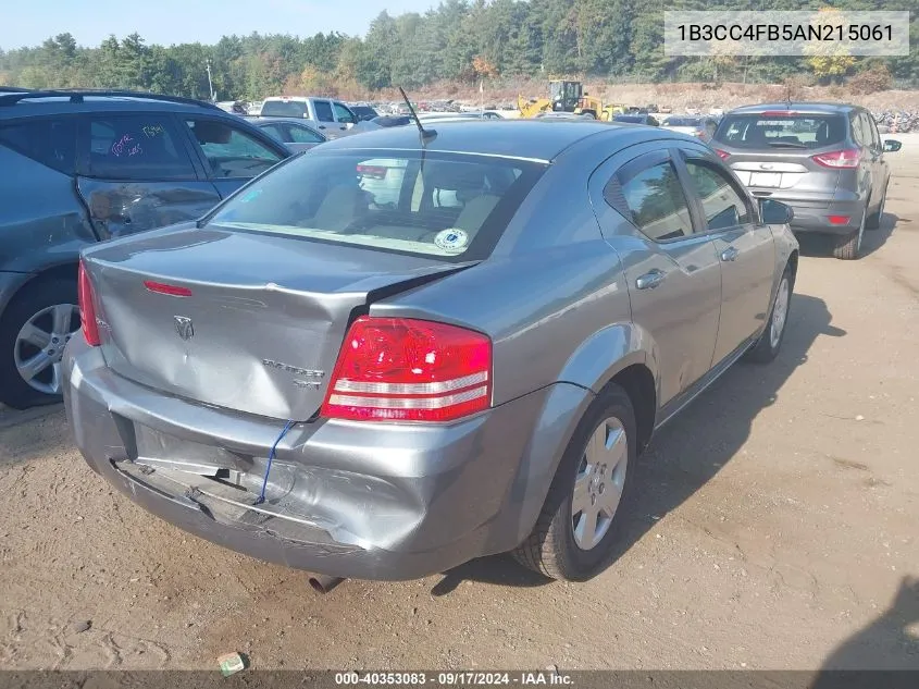 2010 Dodge Avenger Sxt VIN: 1B3CC4FB5AN215061 Lot: 40353083