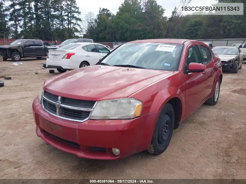 2010 Dodge Avenger R/T VIN: 1B3CC5FB0AN115343 Lot: 40381064