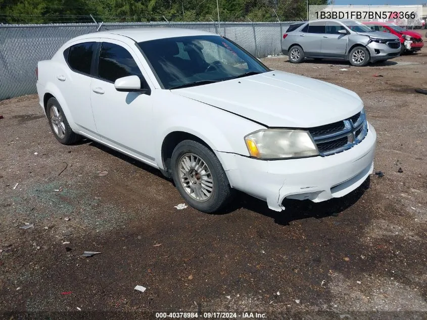 2011 Dodge Avenger Mainstreet VIN: 1B3BD1FB7BN573366 Lot: 40378984