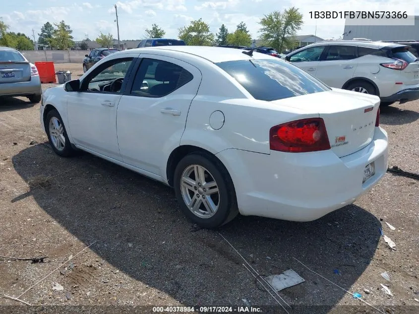 2011 Dodge Avenger Mainstreet VIN: 1B3BD1FB7BN573366 Lot: 40378984