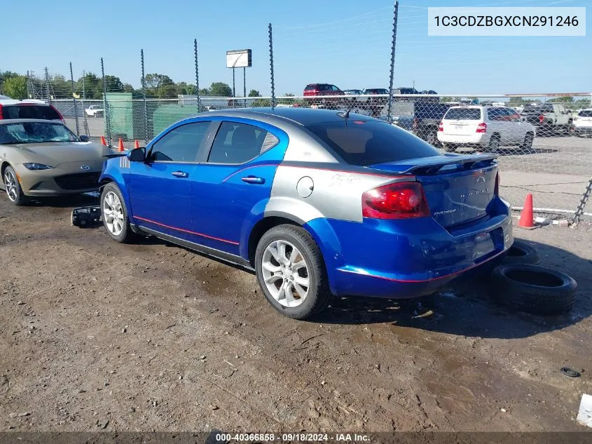 2012 Dodge Avenger R/T VIN: 1C3CDZBGXCN291246 Lot: 40366858