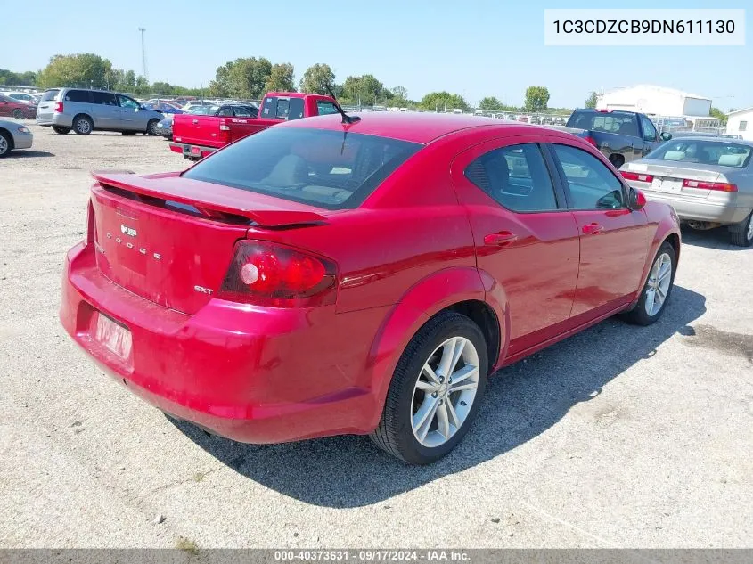 2013 Dodge Avenger Sxt VIN: 1C3CDZCB9DN611130 Lot: 40373631