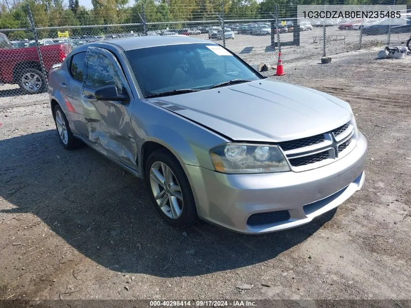 2014 Dodge Avenger Se VIN: 1C3CDZAB0EN235485 Lot: 40298414