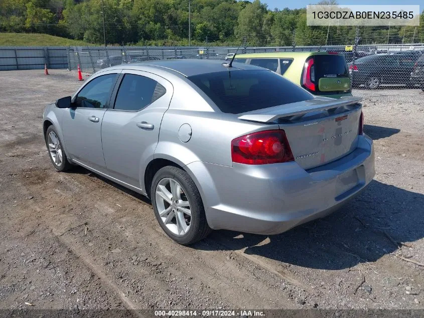 2014 Dodge Avenger Se VIN: 1C3CDZAB0EN235485 Lot: 40298414