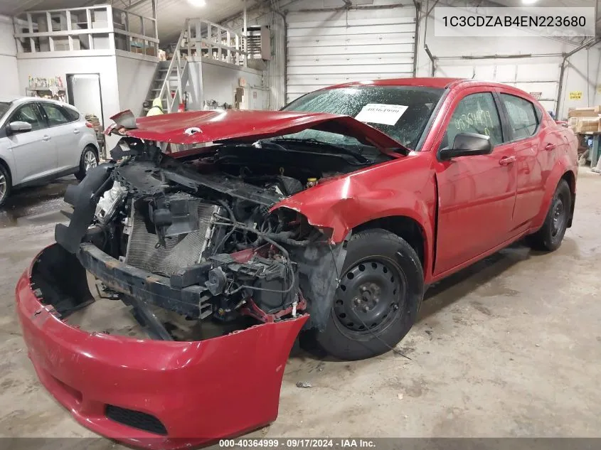 2014 Dodge Avenger Se VIN: 1C3CDZAB4EN223680 Lot: 40364999