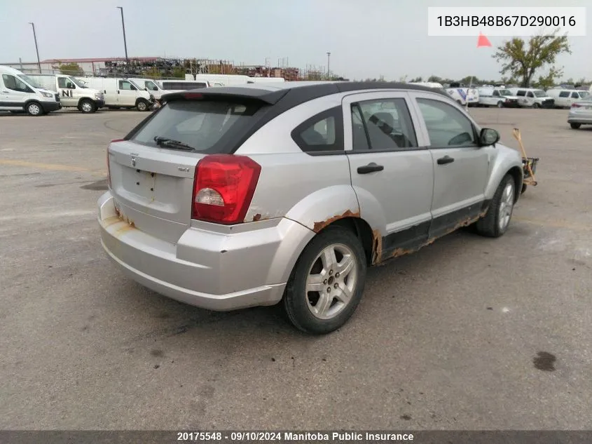 2007 Dodge Caliber Sxt VIN: 1B3HB48B67D290016 Lot: 20175548