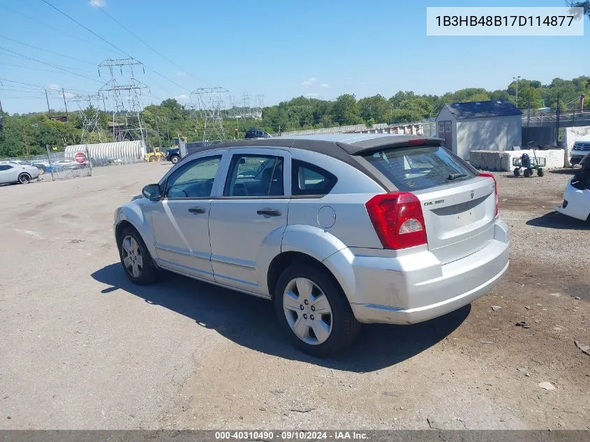 2007 Dodge Caliber Sxt VIN: 1B3HB48B17D114877 Lot: 40310490