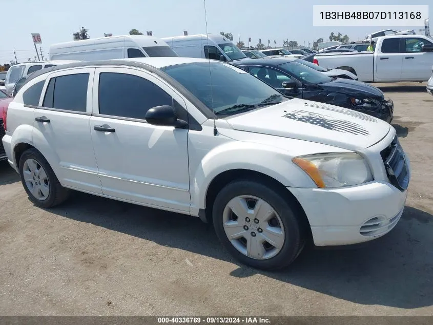 2007 Dodge Caliber Sxt VIN: 1B3HB48B07D113168 Lot: 40336769