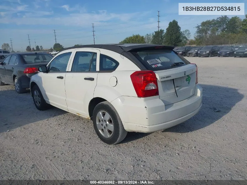 2007 Dodge Caliber VIN: 1B3HB28B27D534815 Lot: 40346862