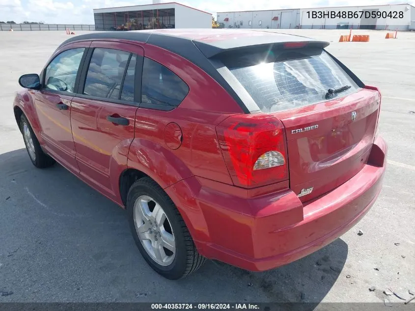 2007 Dodge Caliber Sxt VIN: 1B3HB48B67D590428 Lot: 40353724