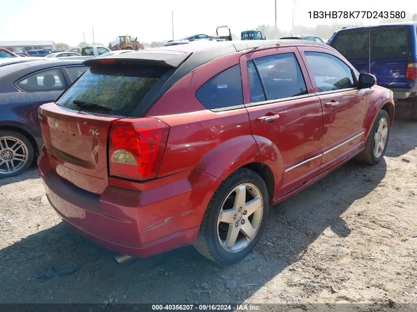 1B3HB78K77D243580 2007 Dodge Caliber R/T