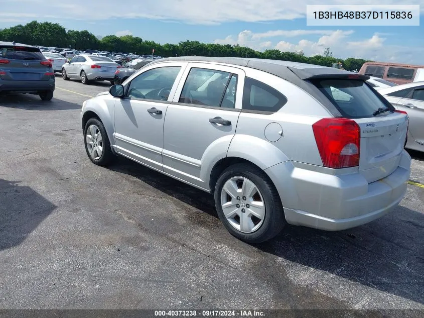 2007 Dodge Caliber Sxt VIN: 1B3HB48B37D115836 Lot: 40373238