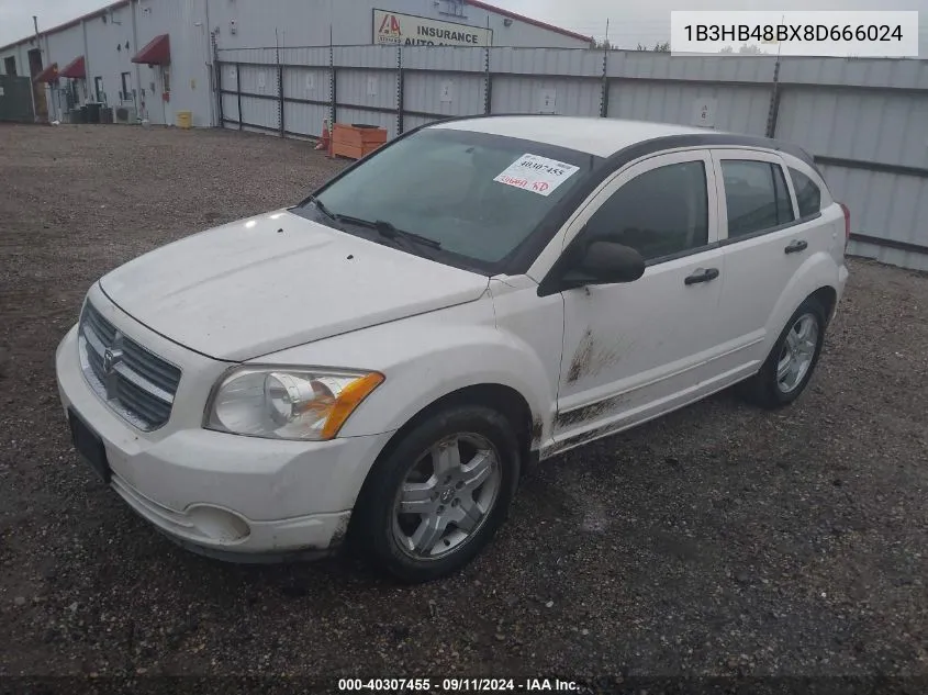 2008 Dodge Caliber Sxt VIN: 1B3HB48BX8D666024 Lot: 40307455