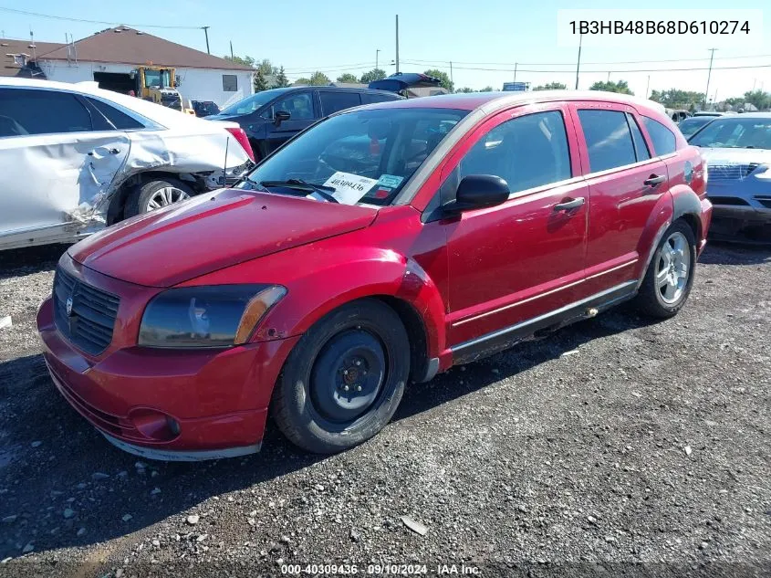 2008 Dodge Caliber Sxt VIN: 1B3HB48B68D610274 Lot: 40309436