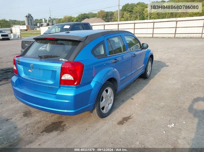 2008 Dodge Caliber Sxt VIN: 1B3HB48B68D786080 Lot: 40331879