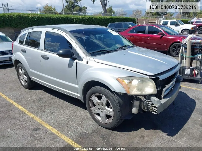 2008 Dodge Caliber Sxt VIN: 1B3HB48B78D739219 Lot: 40339881