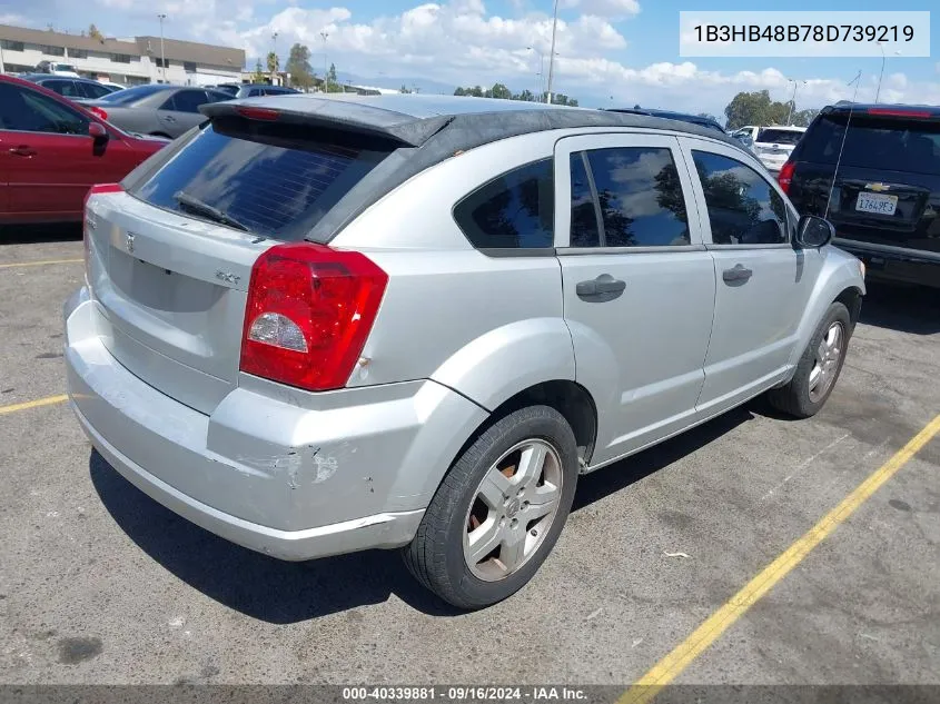 2008 Dodge Caliber Sxt VIN: 1B3HB48B78D739219 Lot: 40339881